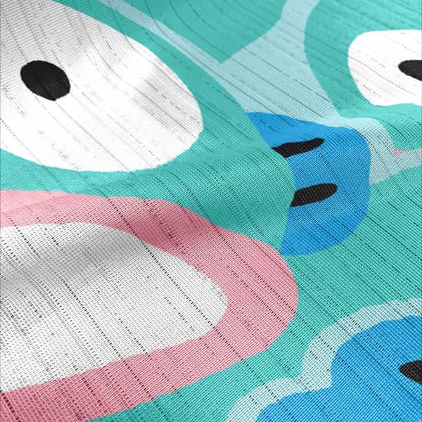 Sanrio Japanese Door Curtain Noren – Hangyodon “Gyugyutto Ippai” Design 85×150cm (Made in Japan)