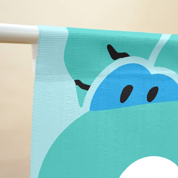 Sanrio Japanese Door Curtain Noren – Hangyodon “Gyugyutto Ippai” Design 85×150cm (Made in Japan)