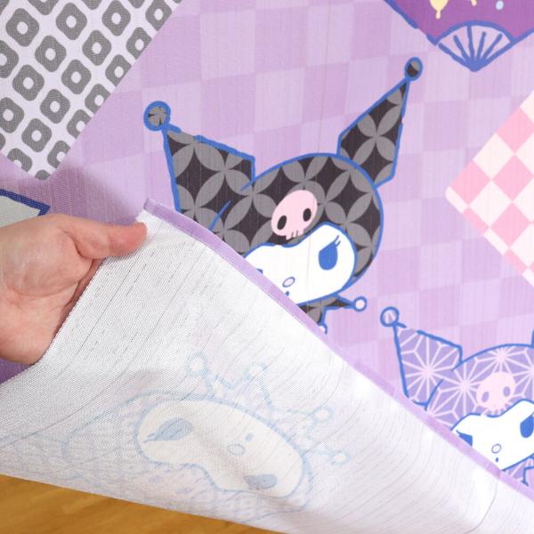 Sanrio Japanese Door Curtain Noren – Kuromi with Folding Fan Design 85×150cm (Made in Japan)