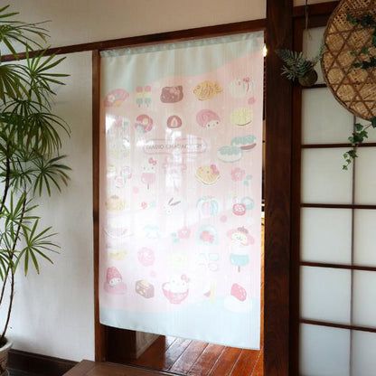 Sanrio Japanese Door Curtain Noren – Wagashi Sweets Design 85×150cm (Made in Japan)
