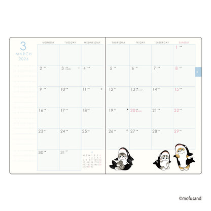 mofusand B6 Weekly Block Diary 2026 – Penguin Cat Ver. (Japan)