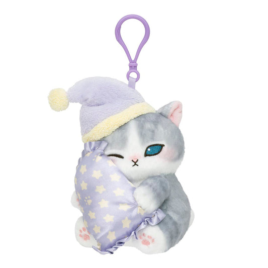 mofusand Relaxing Home Sleepy Cat Mascot Plush Keychain (Japan)