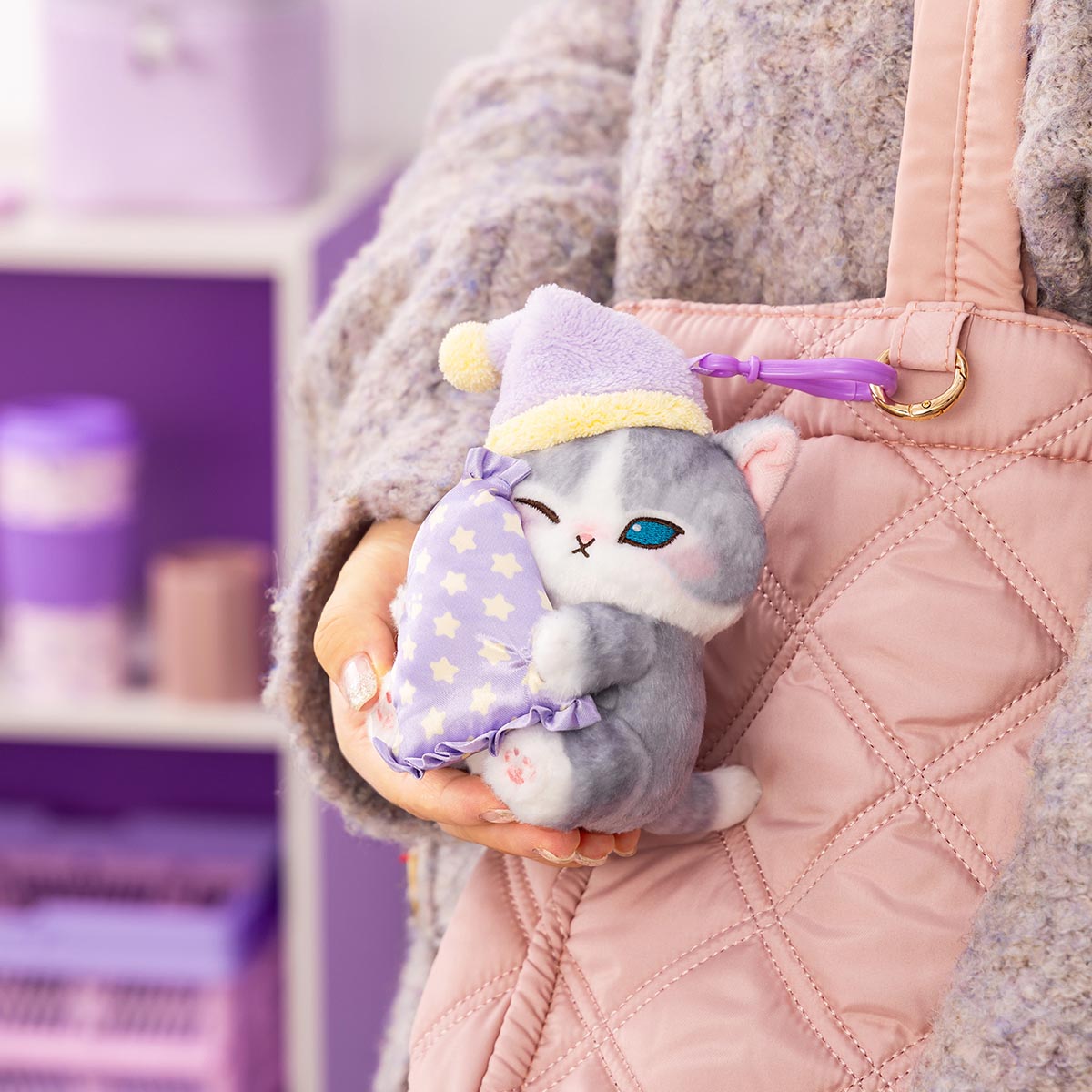 mofusand Relaxing Home Sleepy Cat Mascot Plush Keychain (Japan)